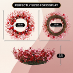 VALENTINE WREATHS FOR FRONT DOOR – HEART & BERRY FLORAL WREATH FOR VALENTINE’S DAY DÉCOR - 2