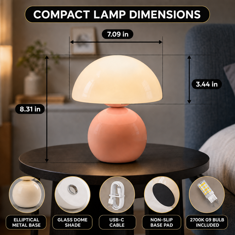 MUSHROOM LAMP – CORDLESS, RECHARGEABLE & TOUCH-DIMMABLE - 2