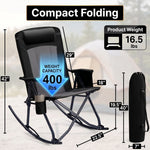 High Back Folding Rocking Camping Chair – Oversized Portable Outdoor Rocker with Cup Holder, Carry Bag & Heavy-Duty Steel Frame - 2