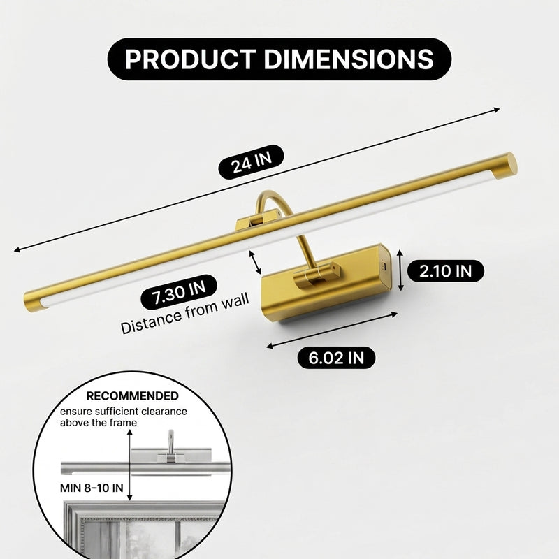Battery Operated Picture Light for Wall - Rechargeable Cordless LED Art Light with Remote, Timer and Dimming - 2