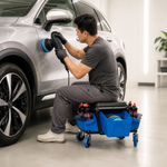 Mobile Mechanic Toolbox Seat with Drawers - Rolling Mechanic Stool with Sliding Tool Tray, Shop Stool with Wheels for Garage & Workshop, Auto Repair - 2