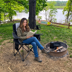 Heavy Duty Portable Folding Camping Chair with Cup Holder & Cooler Pocket - 2