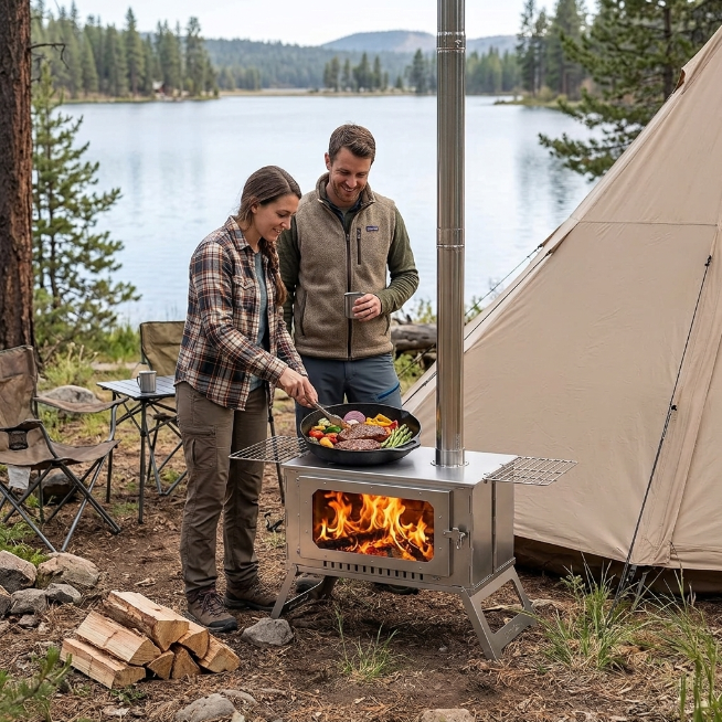 PORTABLE WOOD STOVE FOR CAMPING, TENT STOVE - 2