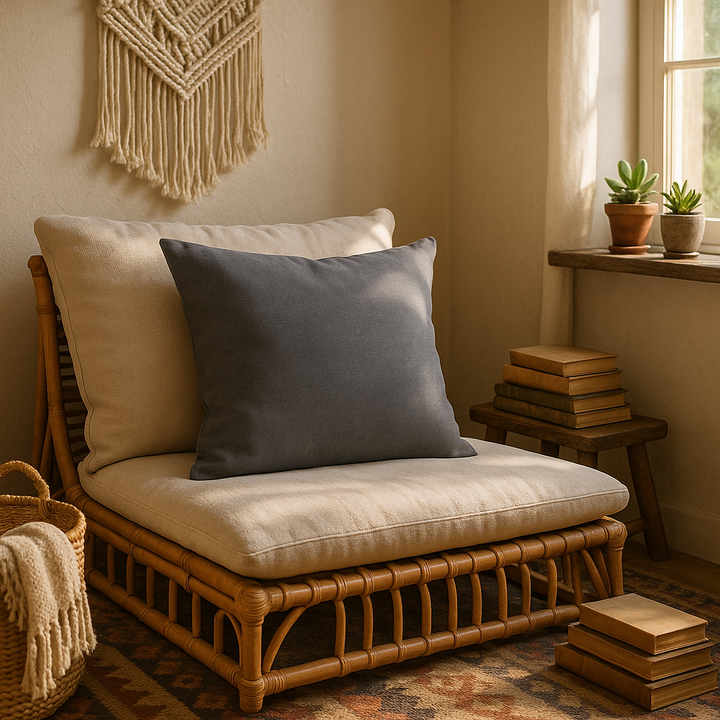 Modern and stylish 22" Granite Gray Indoor Outdoor Throw Pillow