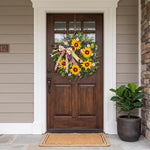 SUNFLOWER WREATH FOR FRONT DOOR – SUMMER FLORAL PORCH DÉCOR - 2