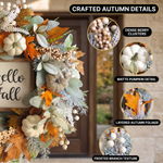 PUMPKIN WREATH FOR FRONT DOOR – FALL FARMHOUSE DÉCOR - 2