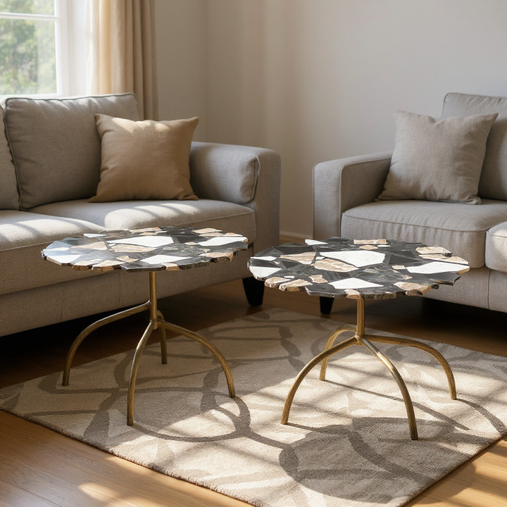 Vivid Terrazzo Coffee Table – Artistic Modern Accent | Multicolor Statement Table | Trufairs