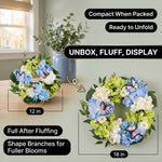 HYDRANGEA WREATH FOR FRONT DOOR – ARTIFICIAL FLORAL PORCH DÉCOR - 2