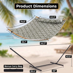 2-Person Outdoor & Indoor Hammock with Adjustable Height, Pillow & Stand – Portable, Sturdy, Colorful - 2