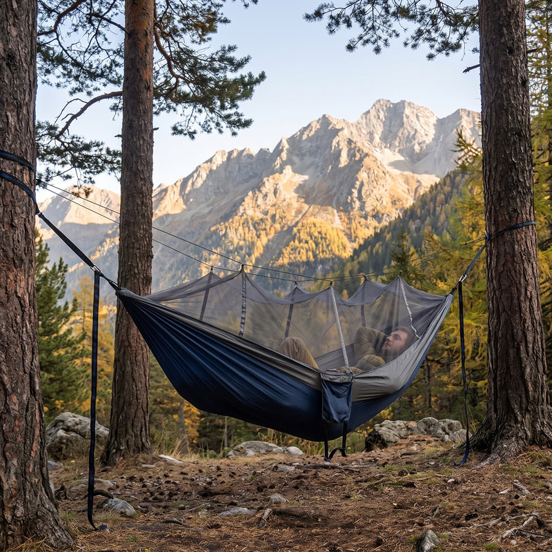 Camping Hammock with Mosquito Net – 1-2 Person, Nylon - 2