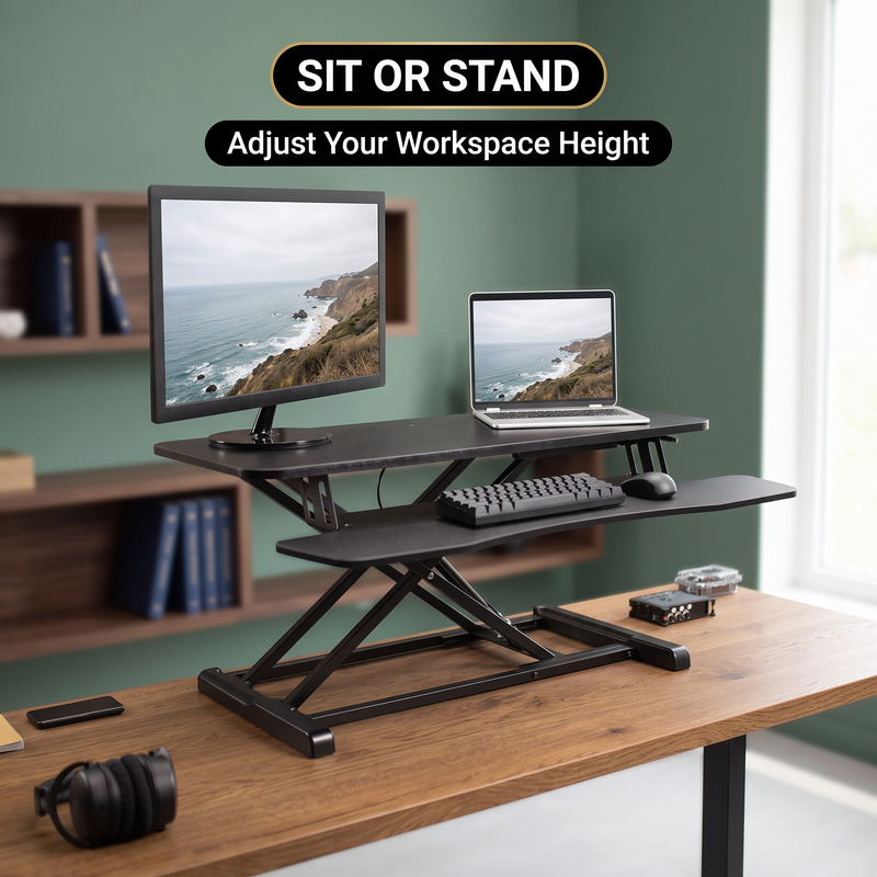 Standing Desk Converter – Adjustable Sit-to-Stand Desk Riser - 2
