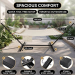 Outdoor Double Hammock with Stand for 2 – Heavy Duty Steel Frame, Pillow Included - 2
