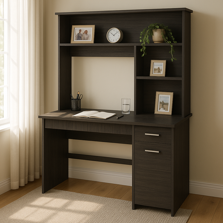 MetroHaven 43" Gray Computer Desk with Hutch