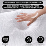 Gel Memory Foam Pillows, Set of 2 – Firm Quilted & Dual-Sided Cooling - 2