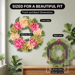 HYDRANGEA WREATH FOR FRONT DOOR – ARTIFICIAL FLORAL PORCH DÉCOR - 2