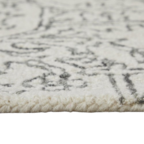 10' X 14' White and Gray Wool Oriental Hand Tufted Area Rug
