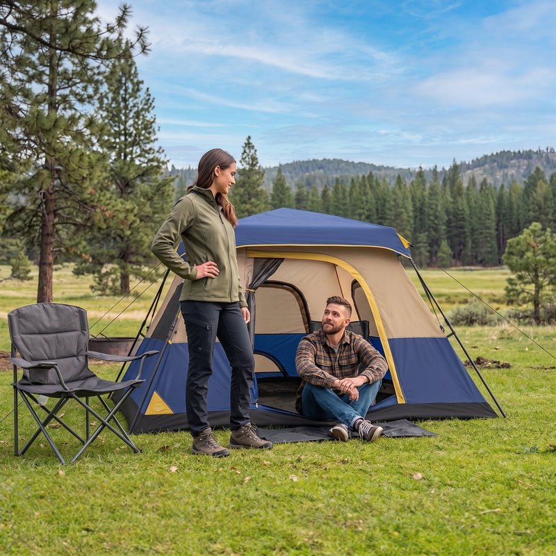 4-6 PERSON INSTANT CABIN CAMPING TENT – WATERPROOF FAMILY TENT WITH RAINFLY & CARRY BAG - 2