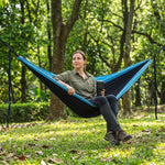 DOUBLE CAMPING HAMMOCK WITH REVERSIBLE BUG NET – 2 PERSON, 660 LB - 2