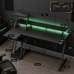 L-SHAPED GAMING DESK – LED LIGHTS & POWER OUTLETS - 2