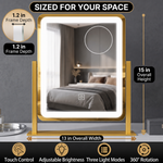 LED Vanity Mirror with Touch Dimming & Magnification - 2