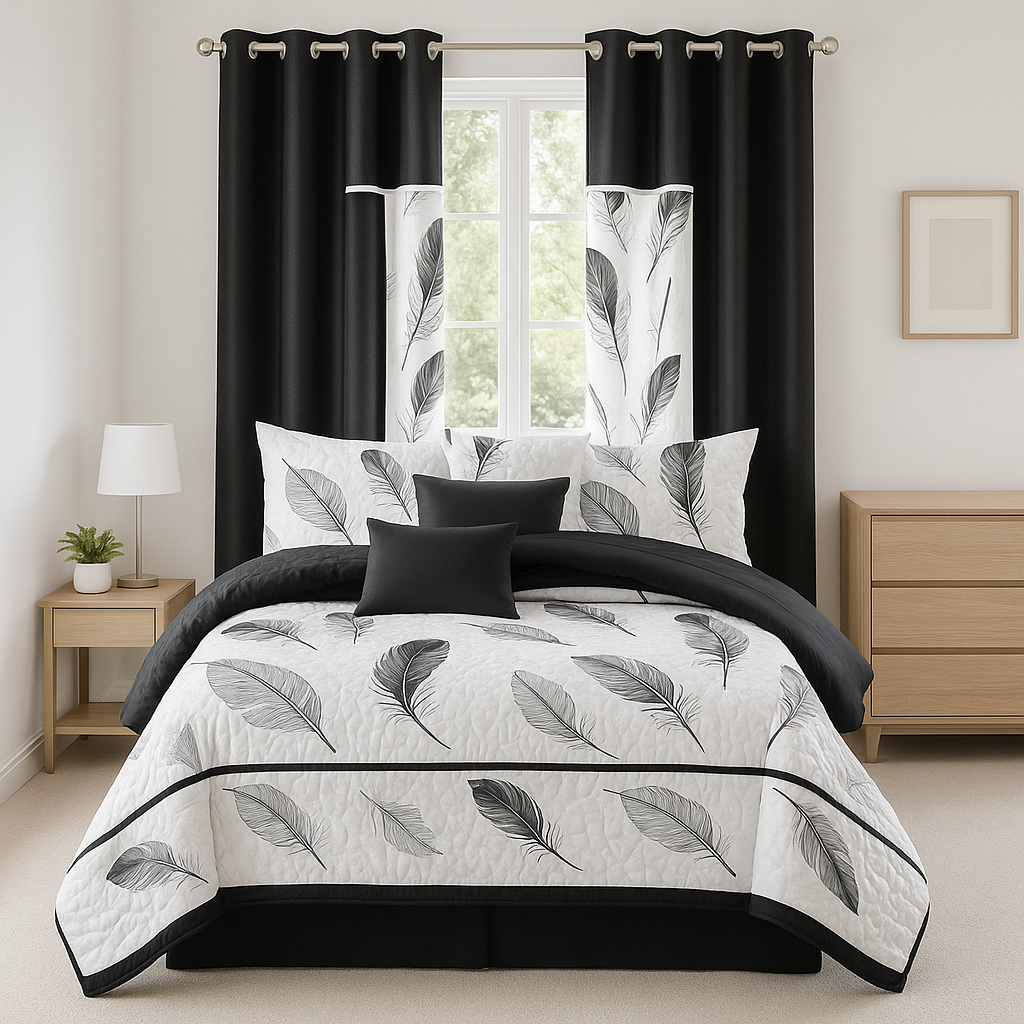 AeroSoft 9-Piece Microfiber Bedding & Curtain Set – All-Season Comfort