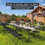 6 FT FOLDING CAMPING TABLE – PORTABLE INDOOR OUTDOOR TABLE WITH WATERPROOF HDPE TOP & CARRY HANDLE - 2