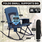 High Back Folding Rocking Camping Chair – Oversized Portable Outdoor Rocker with Cup Holder, Carry Bag & Heavy-Duty Steel Frame - 2