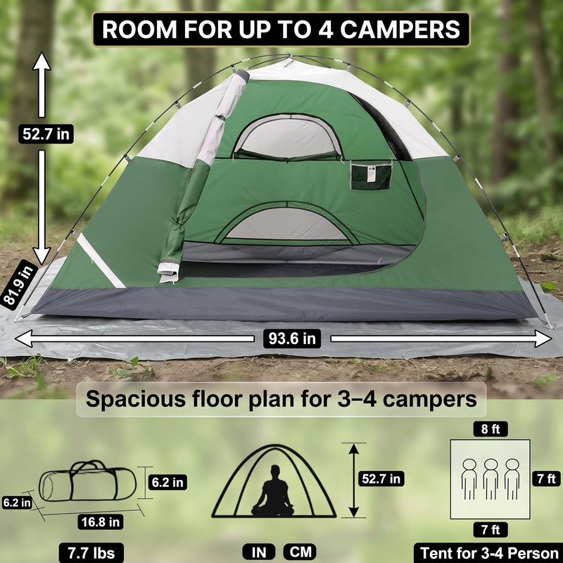 2-4 PERSON LIGHTWEIGHT BACKPACKING DOME CAMPING TENTS - 2