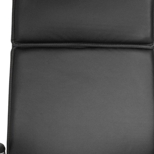 Black and Silver Adjustable Swivel Faux Leather Rolling Executive Office Chair