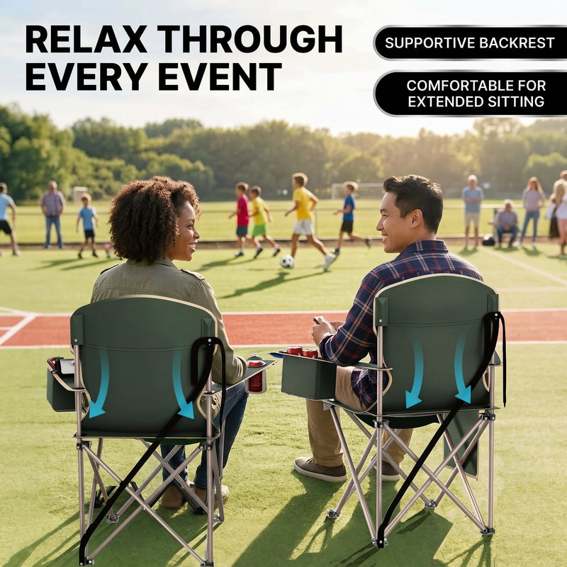 CAMPING CHAIRS – 2-PACK FOLDING CHAIRS WITH COOLER BAG - 2