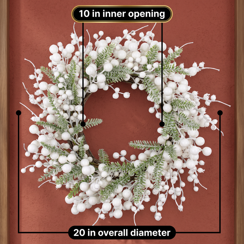 CHRISTMAS BERRY WREATH FOR FRONT DOOR – WINTER PINE HOLIDAY DÉCOR - 2