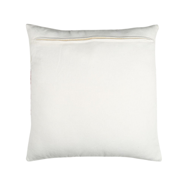 Premium 20" White Gray and Red Handmade Geometric Indoor Outdoor Throw Pillow Cover With Texture - Transitional Weather-Resistant Cotton Design