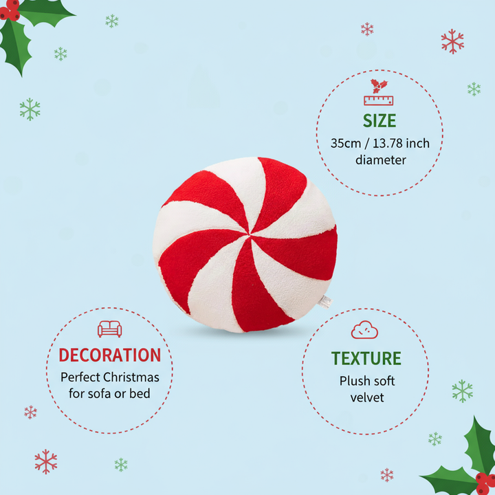 Candy Cane Pillow Comfortable Soft Christmas Pillows Bright Colors Throw Pillows Plushies Pillow Toy For Men Women Children
