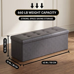 BENCH WITH STORAGE – FOLDING OTTOMAN WITH PADDED SEAT - 2