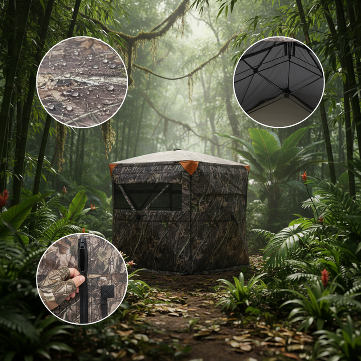 360° See-Through Ground Hunting Blind – Spacious 2-3 Person Pop-Up Deer & Turkey Blind with Carrying Bag | Trufairs