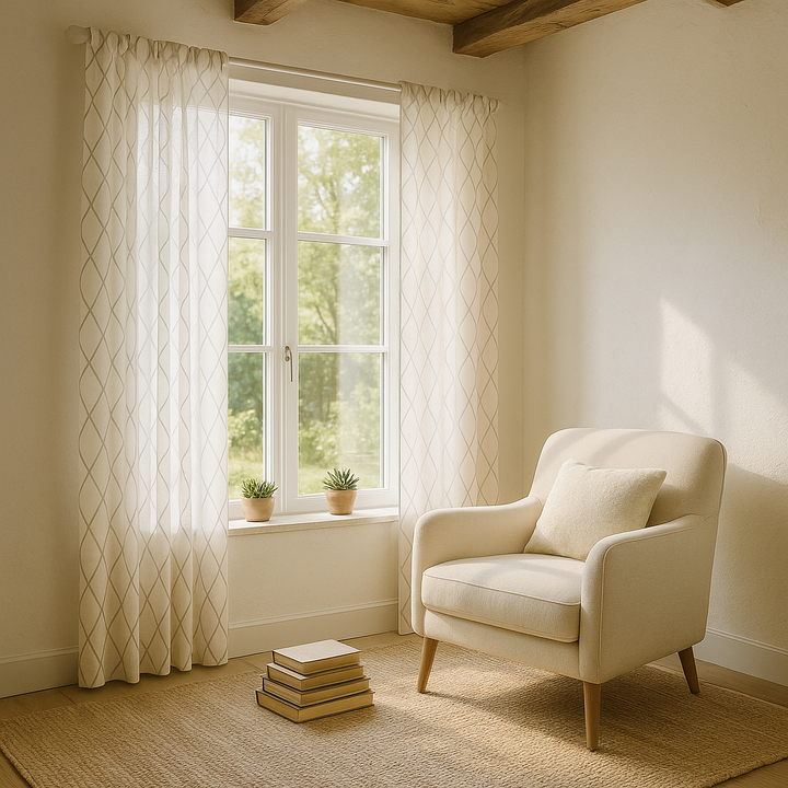 Diamond Sheer Window Curtain Panel(Only 1 Pc Panel)