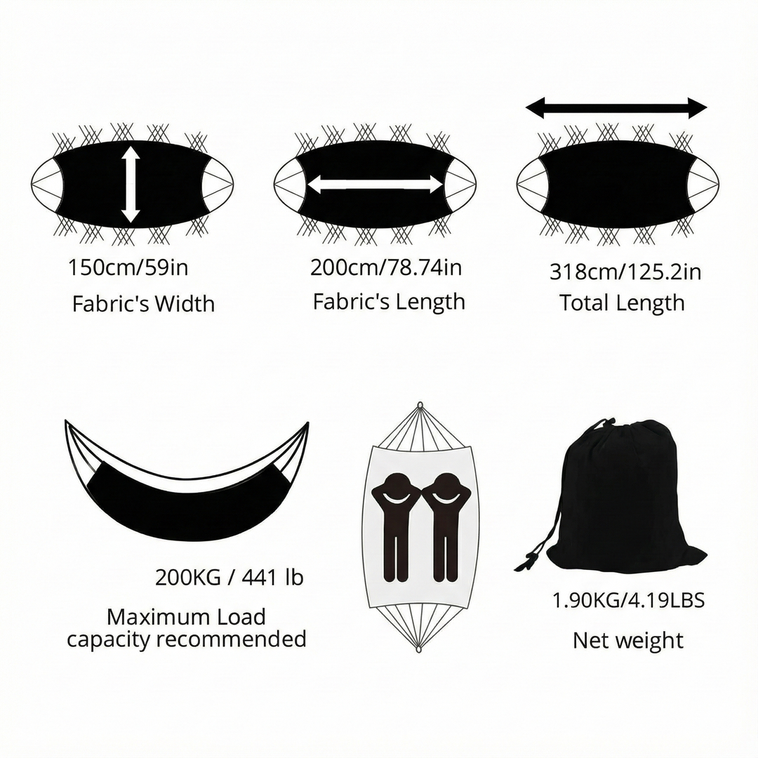 2-Person Boho Macramé Fringe Double Deluxe Hammock Swing | Trufairs