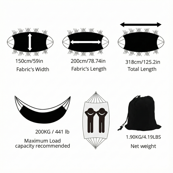 2-Person Boho Macramé Fringe Double Deluxe Hammock Swing | Trufairs