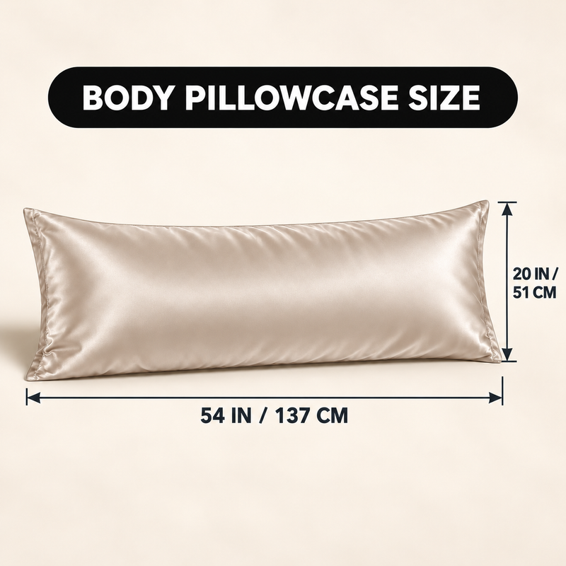 Body Pillowcase – Satin or Mulberry Silk, 20 x 54 in - 2