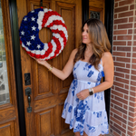 4TH OF JULY WREATH FOR FRONT DOOR – RED, WHITE & BLUE PATRIOTIC DÉCOR - 2