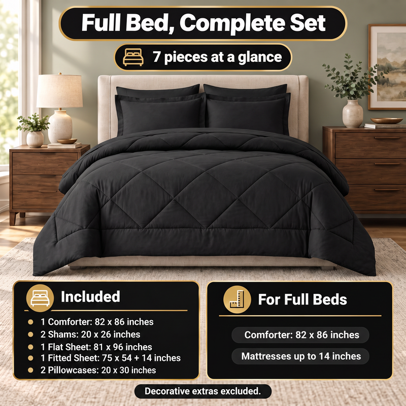 BEDDING SETS – 7-PIECE COMFORTER SET WITH SHEETS - 2