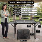 Foldable Camping Table Collapsible Picnic Aluminum Alloy Grill Stand - 2