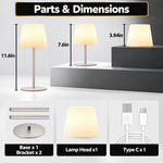 CORDLESS TABLE LAMP – RECHARGEABLE & WATERPROOF FOR SHOWER, BATHROOM AND OUTDOOR USE - 2