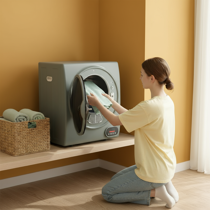 HOMCOM Portable Clothes Dryer 1.5 cu.ft with Intelligent Drying for Apartments Dorms RVs 850W Charcoal Gray