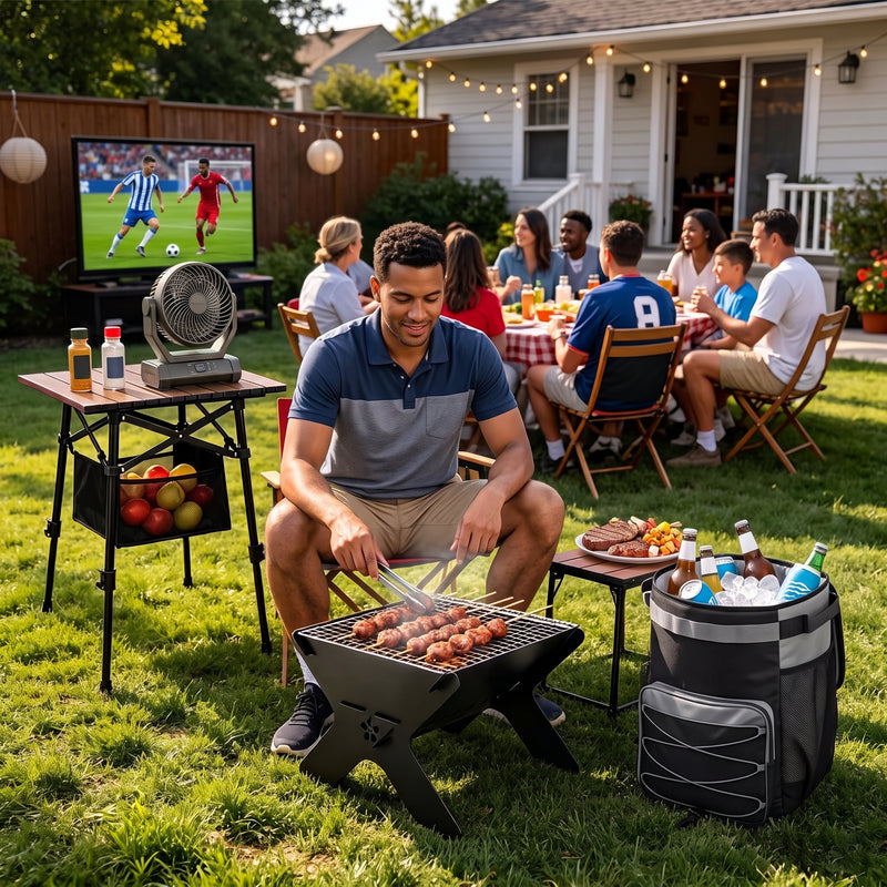 Portable Folding Charcoal Grill & Campfire Fire Pit - 2