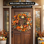 PUMPKIN WREATH FOR FRONT DOOR – FALL FARMHOUSE DÉCOR - 2