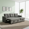 92" Dark Gray Polyester Blend Convertible Futon Sleeper Sofa With Black Legs
