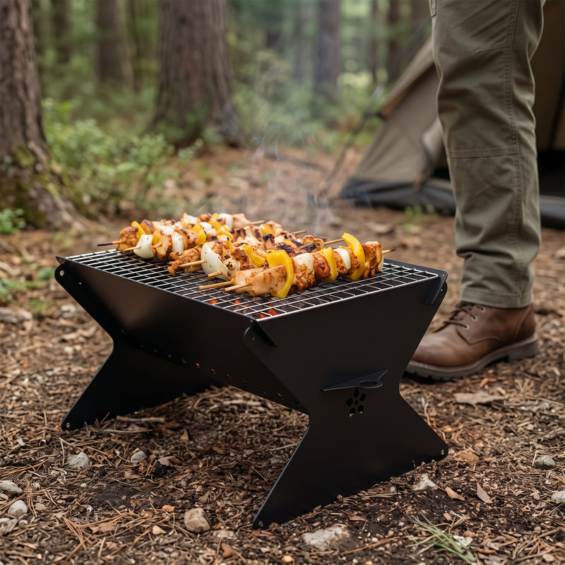 Portable Folding Charcoal Grill & Campfire Fire Pit - 2