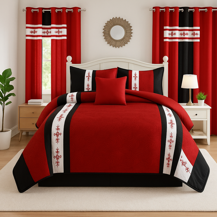 Breeze Luxe 9-Piece All-Season Cooling Microfiber Bedding & Curtain Set