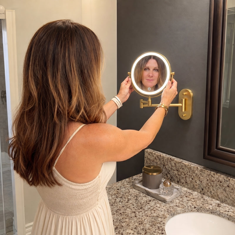 LED Lighted Magnifying Makeup Mirror – Rechargeable, Wall-Mount with Adjustable Brightness - 2 (replacement)